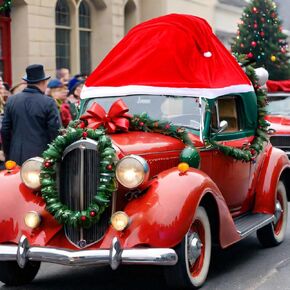 18 ft Velvet Christmas Car Decorations Large Santa Hat for Car Golf Cart Santa Claus Hat Outdoor Car Covers for Automobiles Christmas Car Costume Auto Vehicle Accessories