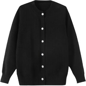 Girls Cardigan Sweater School Uniforms Toddler Long Sleeve Button Knit Solid Sweaters Tops