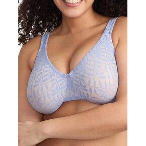 Olga Sheer Leaves Minimizer Bra 40D, Periwinkle