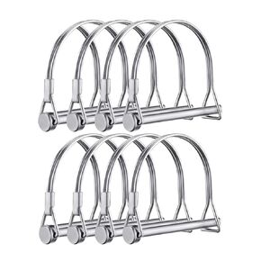 8 PCS Square Trailer Pin 1/4x4In Heavy Duty Square Hitch Pin Secure Wire Locking Coupler Pin Durable Locking Pin Safety Locking Pin Utility PTO Pin Farm Equipment Lawn Tractor Towing Garden (Square)