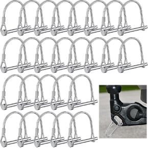 Pelopy 30 Pcs Arch Trailer Coupler Pin 3/16" x 1.97" Safety Shaft Locking Pin Heavy Duty Hitch Pins Carbon Steel Trailer Gate Pin for Wagons Towing Farm Garden Lawn PTO and Hitches