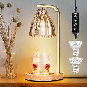 NEWHCTE Candle Warmer Lamp, Electric Candle Warmer with Timer & Dimmer Remote, Bedroom Candle Wax Warmer with 2x50W Bulbs, Christmas Home Decor Aromatic Candle Holders for Jar Candles …