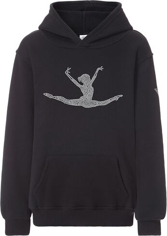 Girl's Crystallized Split Girl Hoodie Dance Leotard Hoody – Birthday for Kids - Dance Girl Hoody in Saudi Arabia