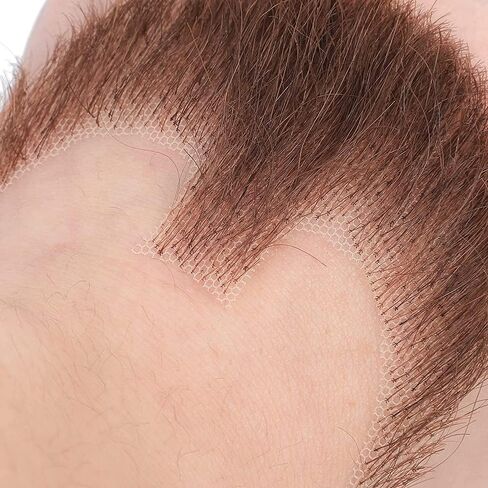 Fake Mustache Realistic Beard 100% Human Hair Full Hand Tied Facial Hair Black Goatee False Beards Lace Invisible Fake Mustache for Entertainment Drama Party Movie Makeup in Saudi Arabia