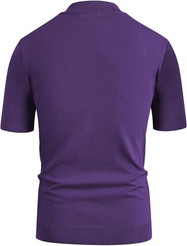 COOFANDY Mens Mock Turtleneck Sweater Short Sleeve Solid Color T-Shirts Basic Slim Fit Knitted Pullover Tees in Saudi Arabia