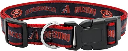 طوق MLB PET للكلاب من كليفلاند جارديان، صغير. طوق فريق البيسبول للكلاب والقطط. طوق للكلاب والقطط لامع وملون مرخص من MLB in Kuwait