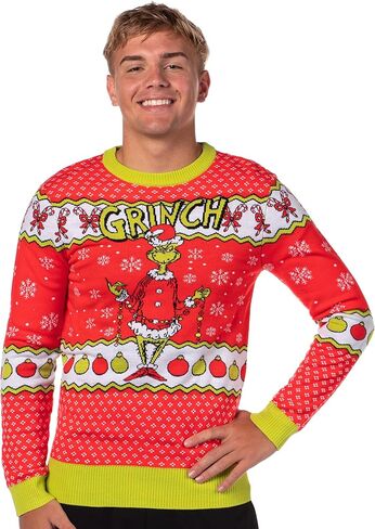 سترة Dr Seuss GRINCH للرجال من نوع Snowflakes Fair Isle Ugly Christmas in Kuwait