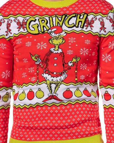 سترة Dr Seuss GRINCH للرجال من نوع Snowflakes Fair Isle Ugly Christmas in Kuwait