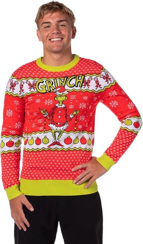 سترة Dr Seuss GRINCH للرجال من نوع Snowflakes Fair Isle Ugly Christmas in Kuwait