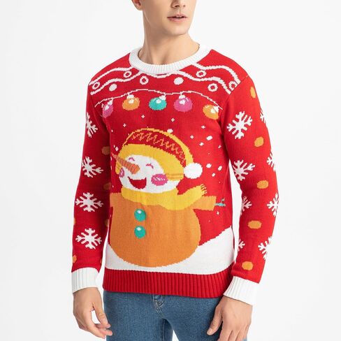 MGparty Ugly Christmas Sweater Men Women 2024 Light Up Christmas Sweater, Funny Cute Xmas Holiday Pullovers for Parties in Saudi Arabia