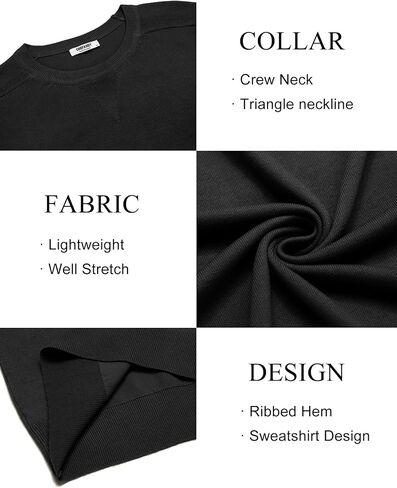 COOFANDY Mens Sweater Crewneck Pullover Long Sleeve Lightweight Sweater Plain Knit Silm Fit in Saudi Arabia