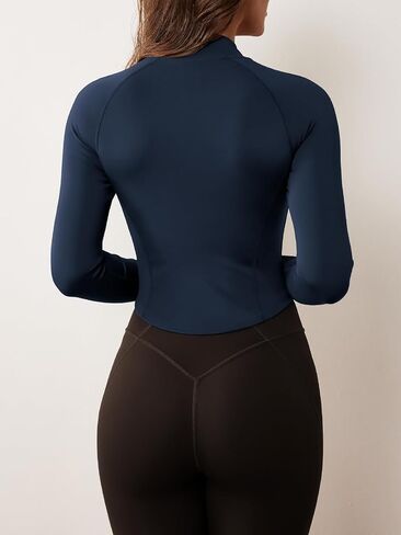 GYM RAINBOW Women's Zip Up Workout Jacket Lightweight Slim Fit Athletic Jacket Cropped Running Gym Tops with Thumb Holes in Kuwait
