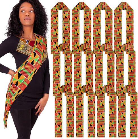 African Kente Stole African Print Sash African Kente Scarf Graduation Black History Kwanzaa Gifts for Adults in Saudi Arabia