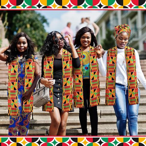 African Kente Stole African Print Sash African Kente Scarf Graduation Black History Kwanzaa Gifts for Adults in Saudi Arabia