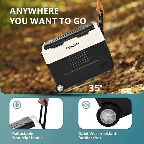 EUHOMY 12 Volt Refrigerator, 58QT(55L) 12V Fridge, Electric Cooler 12/24V DC 120-240V AC -4℉~68℉, 12V Freezer Removable Divider, Car Fridge For Camping, RV, Travel, Fishing, Outdoor in Saudi Arabia