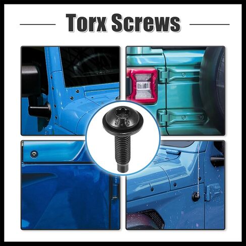 Hard Top Torx Screws Bolts for Jeep Wrangler 2007-2018 Extra Long Automotive Replacement Bolts Stainless Steel Black 6pcs Durable Material in Saudi Arabia