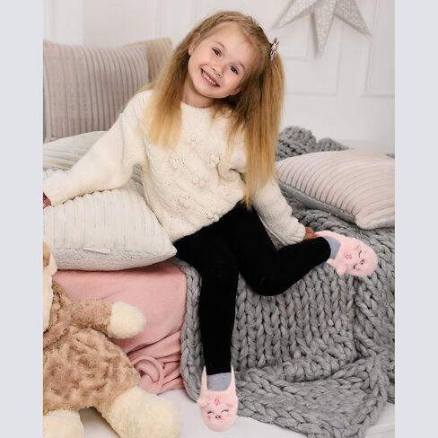 Toddler Kids Cute Animal House Slippers With Non-Slip Cartoon Cozy Memory Foam Home Fluffy Slippers Cute Fuzzy Warm Bedroom Shoes in Kuwait