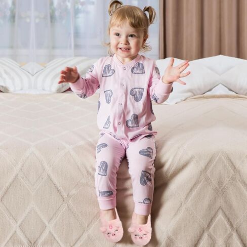 Toddler Kids Cute Animal House Slippers With Non-Slip Cartoon Cozy Memory Foam Home Fluffy Slippers Cute Fuzzy Warm Bedroom Shoes in Kuwait