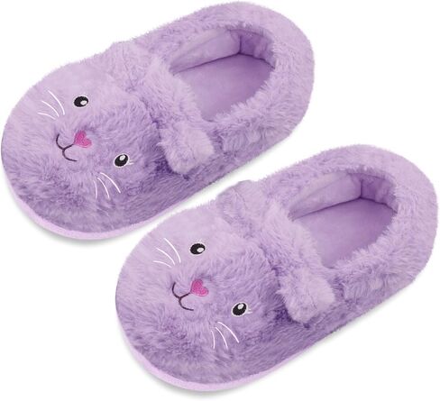 Toddler Kids Cute Animal House Slippers With Non-Slip Cartoon Cozy Memory Foam Home Fluffy Slippers Cute Fuzzy Warm Bedroom Shoes in Kuwait