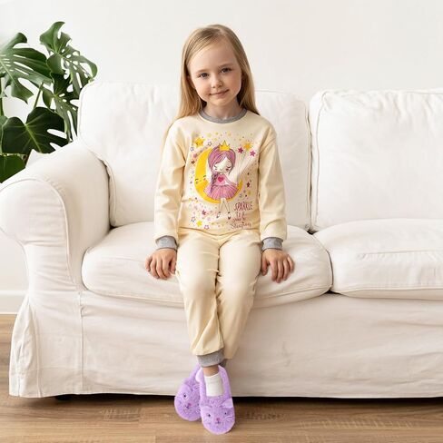 Toddler Kids Cute Animal House Slippers With Non-Slip Cartoon Cozy Memory Foam Home Fluffy Slippers Cute Fuzzy Warm Bedroom Shoes in Kuwait