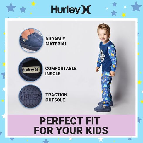 Hurley Kids Slippers Comfortable and Easy Slip-On Style for Little and Big Kids, Versatile Wear for Indoor & Outdoor Adventures, Terrie in Saudi Arabia