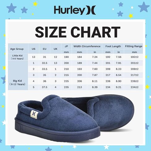 Hurley Kids Slippers Comfortable and Easy Slip-On Style for Little and Big Kids, Versatile Wear for Indoor & Outdoor Adventures, Terrie in Saudi Arabia