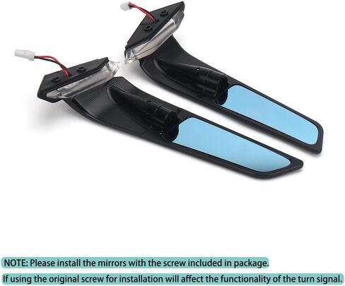 Motorcycle CNC Side Mirrors with LED Light Fits for Ducati Panigale V4 V4S V4R 2019-2024 PANIGALE V2 2020-2024 Anti-glare Blue Lenses Adjustable Wind Wing Rearview Mirrors Turn Signal Mirrors in Kuwait