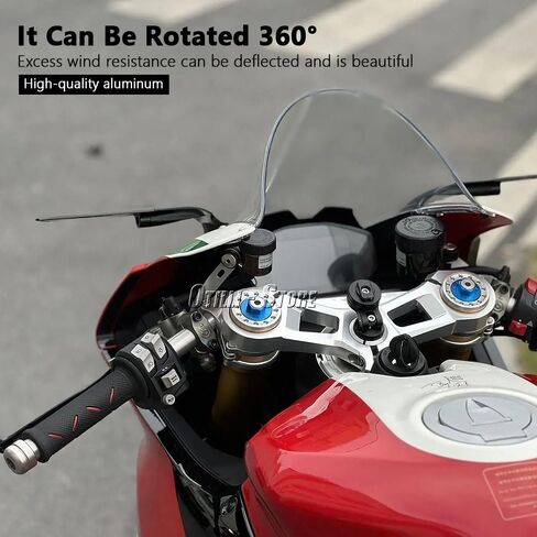 Motorcycle CNC Side Mirrors with LED Light Fits for Ducati Panigale V4 V4S V4R 2019-2024 PANIGALE V2 2020-2024 Anti-glare Blue Lenses Adjustable Wind Wing Rearview Mirrors Turn Signal Mirrors in Kuwait