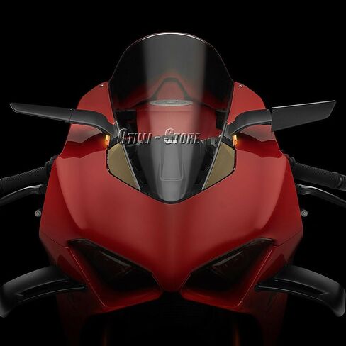 Motorcycle CNC Side Mirrors with LED Light Fits for Ducati Panigale V4 V4S V4R 2019-2024 PANIGALE V2 2020-2024 Anti-glare Blue Lenses Adjustable Wind Wing Rearview Mirrors Turn Signal Mirrors in Kuwait