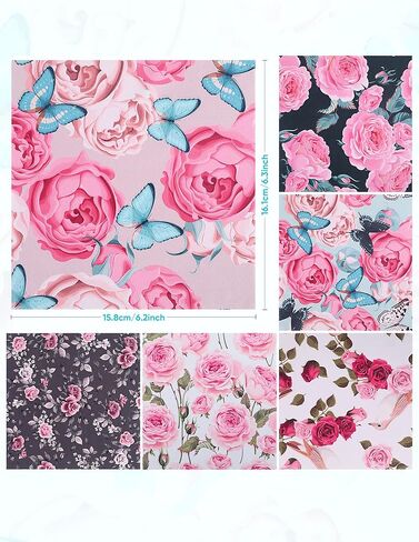 6PCS Thickened Glasses Cleaning Cloth Elegant Flower Design Microfiber Cleaning Cloth, Multi-Colored Eyeglass Lens Cleaning Cloths, Soft Wipes for Reusable Eyeglass and Phone Screens (Peony) in Saudi Arabia