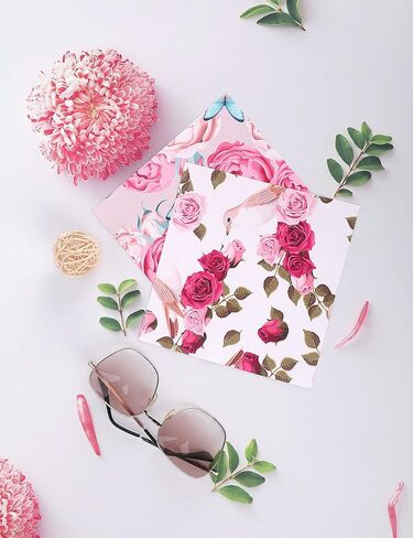 6PCS Thickened Glasses Cleaning Cloth Elegant Flower Design Microfiber Cleaning Cloth, Multi-Colored Eyeglass Lens Cleaning Cloths, Soft Wipes for Reusable Eyeglass and Phone Screens (Peony) in Saudi Arabia