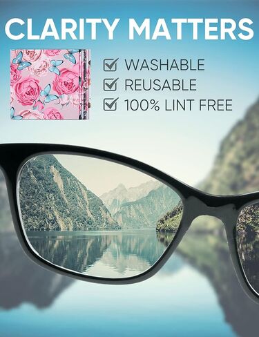 6PCS Thickened Glasses Cleaning Cloth Elegant Flower Design Microfiber Cleaning Cloth, Multi-Colored Eyeglass Lens Cleaning Cloths, Soft Wipes for Reusable Eyeglass and Phone Screens (Peony) in Saudi Arabia