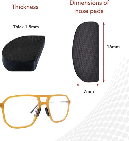 Setex Gecko Grip 1.8mm Thick Anti Slip Eyeglass Nose Pads, (5 Clear Pair) USA Made, 2500 Innovative Microstructured Fibers per Nose Pad, 1.8mm x 7mm x 16mm in Kuwait
