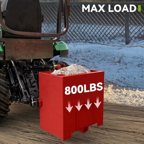 AUTOSAVER88 Tractor Ballast Box, 3 Point Hitch Counterweight Box with 2" Receiver, Fits for CAT1 Tractor,800lb Capacity,Green in Saudi Arabia
