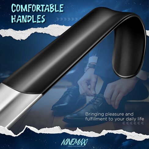 NINEMAX Shoe Horn Long Handle: 16.5'' Metal Long Shoehorn for Boots 2Pcs,Stainless Steel Shoe Horns Set for Senior Men Women in Saudi Arabia