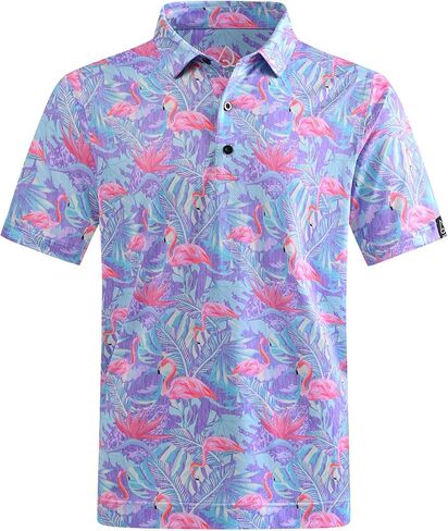 DEOLAX Mens Golf Shirt Fashion Prints Athletic Mens Polo Shirts Short Sleeve Classic Casual Dry Fit Soft Golf Shirts for Men in Saudi Arabia