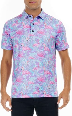 DEOLAX Mens Golf Shirt Fashion Prints Athletic Mens Polo Shirts Short Sleeve Classic Casual Dry Fit Soft Golf Shirts for Men in Saudi Arabia