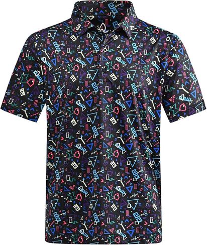 DEOLAX Mens Golf Shirt Fashion Prints Athletic Mens Polo Shirts Short Sleeve Classic Casual Dry Fit Soft Golf Shirts for Men in Saudi Arabia