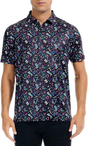 DEOLAX Mens Golf Shirt Fashion Prints Athletic Mens Polo Shirts Short Sleeve Classic Casual Dry Fit Soft Golf Shirts for Men in Saudi Arabia
