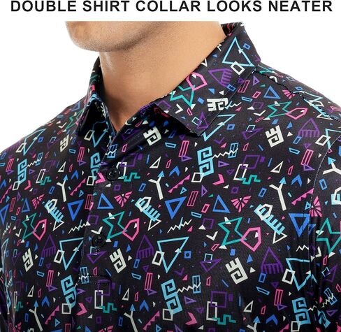 DEOLAX Mens Golf Shirt Fashion Prints Athletic Mens Polo Shirts Short Sleeve Classic Casual Dry Fit Soft Golf Shirts for Men in Saudi Arabia