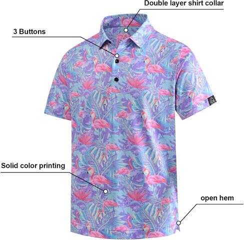 DEOLAX Mens Golf Shirt Fashion Prints Athletic Mens Polo Shirts Short Sleeve Classic Casual Dry Fit Soft Golf Shirts for Men in Saudi Arabia