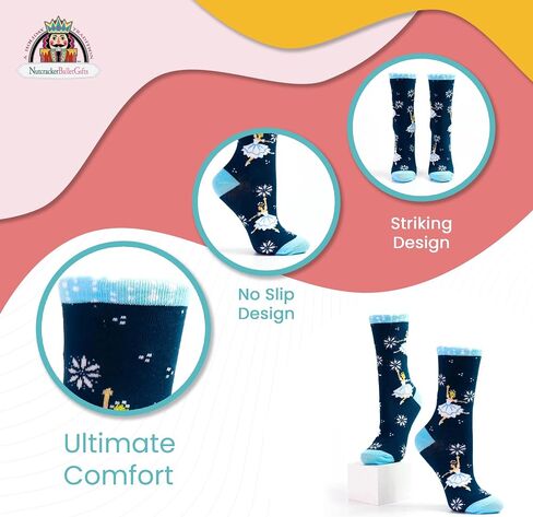 Nutcracker Ballet Gifts, Novelty Crew Socks for Kids, Girls and Boys, Fun Cute Funky Childrens Cozy Warm Comfy Winter Socks in Saudi Arabia