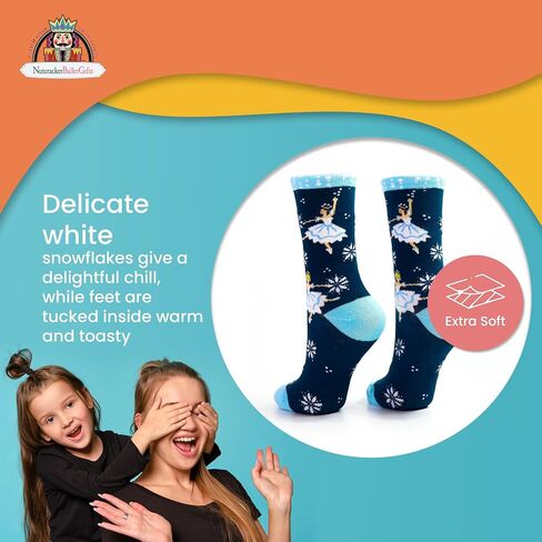 Nutcracker Ballet Gifts, Novelty Crew Socks for Kids, Girls and Boys, Fun Cute Funky Childrens Cozy Warm Comfy Winter Socks in Saudi Arabia