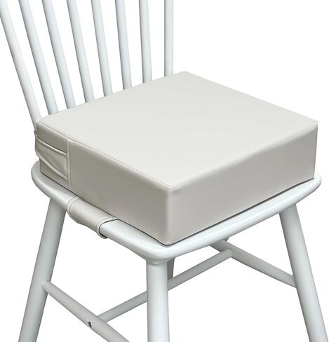 Toddler Booster Seat for Dining Table – PU Washable Cushion with Double Safe Straps, Non-Slip Bottom, Portable Travel Booster Seat for Toddlers (Grey) in Saudi Arabia