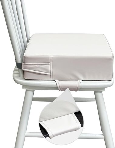 Toddler Booster Seat for Dining Table – PU Washable Cushion with Double Safe Straps, Non-Slip Bottom, Portable Travel Booster Seat for Toddlers (Grey) in Saudi Arabia