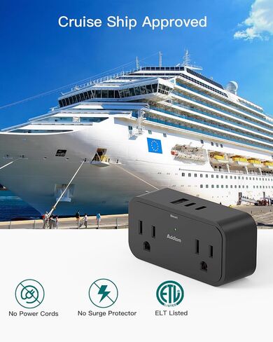 Surge Protector Outlet Extender, Multi Plug Outlet Splitter with 4 Electrical Outlets 3 USB Ports（2 USB C 3 Sided Wall Plug Adapter for Home Office Travel Dorm Room Essentials in Saudi Arabia
