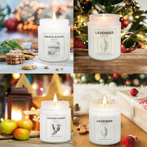 4 Pack Candles for Home Scented, Lavender Candles Set, Aromatherapy Jar Candles for Home, 28 oz 200 Hour Long Lasting Candles, Scented Candles Gifts Set for Women, Birthday, Valentine, Anniversary in Saudi Arabia