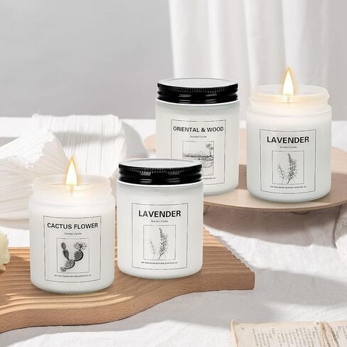 4 Pack Candles for Home Scented, Lavender Candles Set, Aromatherapy Jar Candles for Home, 28 oz 200 Hour Long Lasting Candles, Scented Candles Gifts Set for Women, Birthday, Valentine, Anniversary in Saudi Arabia