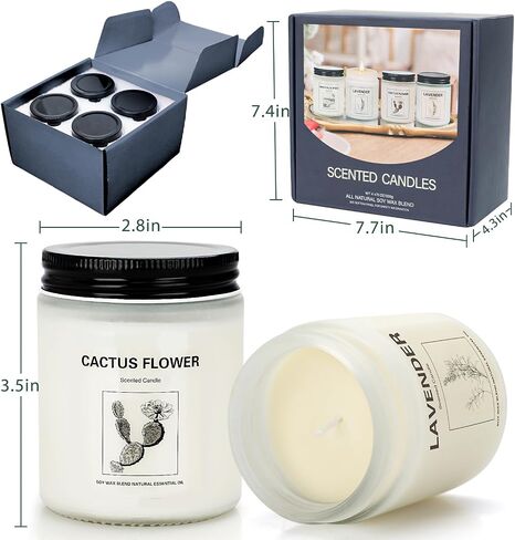 4 Pack Candles for Home Scented, Lavender Candles Set, Aromatherapy Jar Candles for Home, 28 oz 200 Hour Long Lasting Candles, Scented Candles Gifts Set for Women, Birthday, Valentine, Anniversary in Saudi Arabia