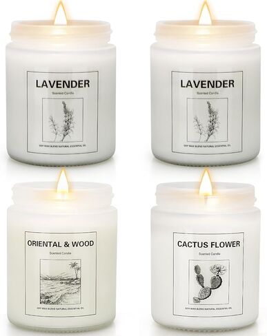 4 Pack Candles for Home Scented, Lavender Candles Set, Aromatherapy Jar Candles for Home, 28 oz 200 Hour Long Lasting Candles, Scented Candles Gifts Set for Women, Birthday, Valentine, Anniversary in Saudi Arabia